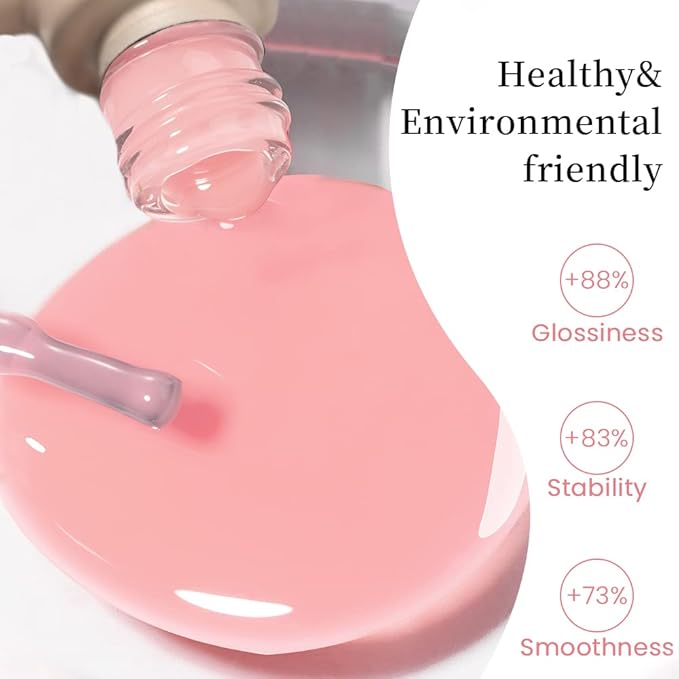 MAYCHAO 15ML Jelly Nude Pink Gel Nail Polish 1Pc Sheer Pink Gel Polish Soak Off UV LED Nail Polish Nail Art Starter Manicure Salon DIY at Home, 0.5 OZ