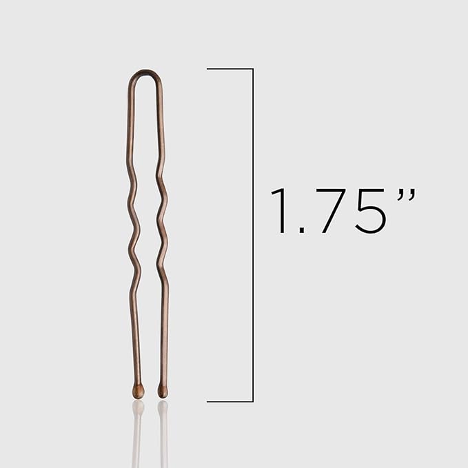 Fromm Style Artistry 1.75" U-shaped Crimped Hair Pins, Matte Bronze, 800 Hair Pins, Secure Hold, Suitable for All Hair Types and Lengths, Hair Accessories for Women