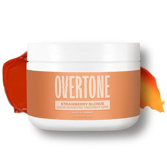 Overtone Semi Permanent Hair Color Conditioner, Strawberry Blonde, 8 oz, Nourishing, Damage-Free, Color Depositing Mask for All Hair Types with Shea Butter & Coconut Oil, Vegan & Cruelty-Free