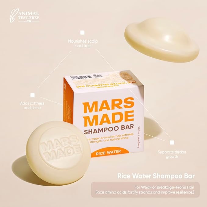 Rice Water Shampoo Bar 2.0 - Hydrating & Moisturizing Natural Hair Soap for Strengthening & Scalp Nourishment - Solid Bar for All Hair Types (120g, 4.23oz)