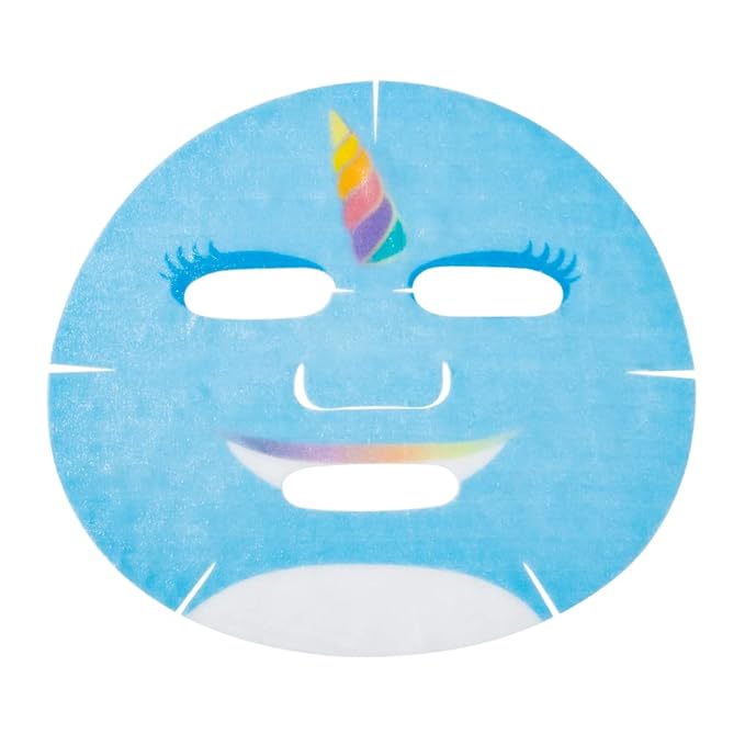Epielle Character Face Mask Blue Narwhal 6 Pack, Fun & Effective Korean Skin Care, Spa Party Favors, Stocking Stuffers, Birthday Gifts for Women, Thanksgiving Essentials