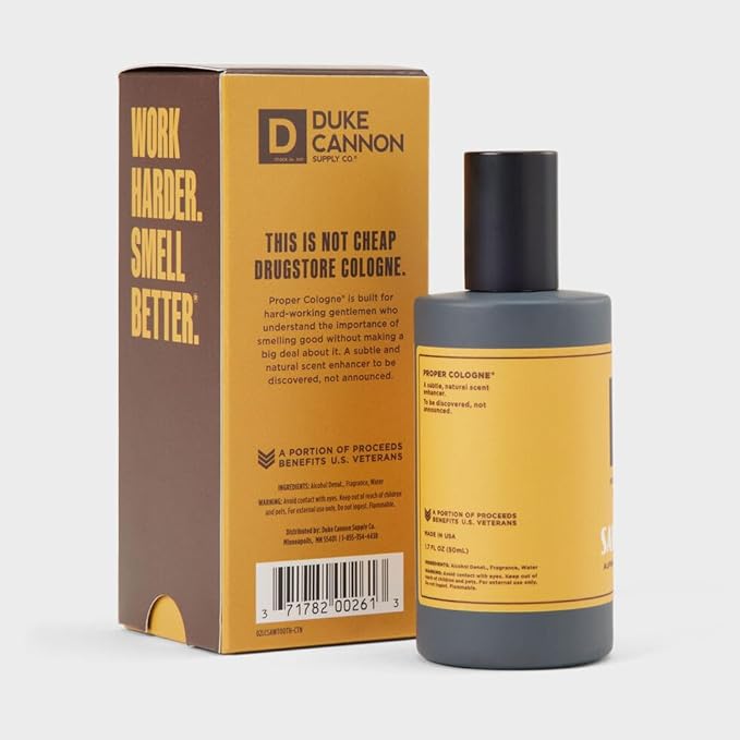 Duke Cannon Proper Cologne Sawtooth | Men's Eau de Parfum | Alpine Air and Cedarwood | Fresh, Woodsy, Long-Lasting Scent | 1.7 fl oz