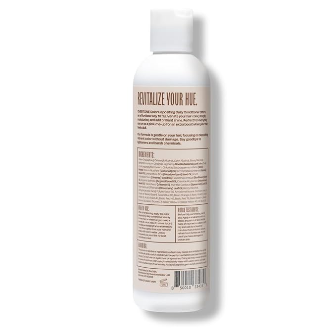 Overtone Daily Color Depositing Conditioner, Golden Brown, 8 oz, Hydrating, Damage-Free Temporary Hair Color for All Hair Types with Shea Butter & Coconut Oil, Vegan & Cruelty-Free