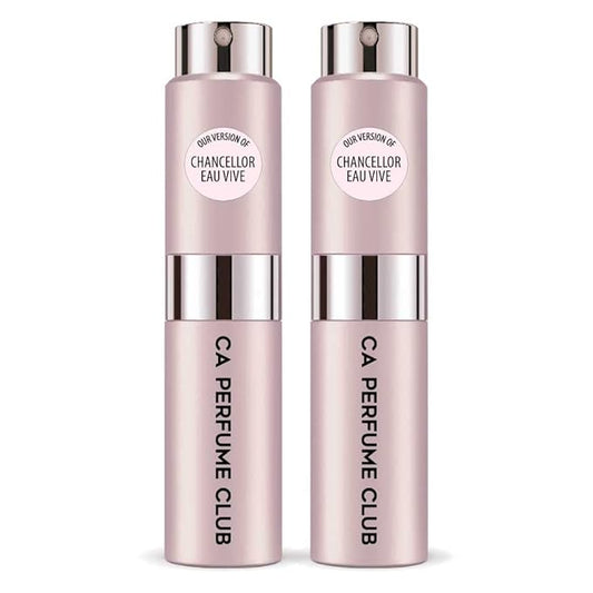 CA Perfume Impression of Chancellor Eau Vive for Women Floral Woody Musk Scent Long Lasting Perfumes for Women Eau De Parfum Travel Size Refillable Atomizer Spray 0.27 Fl Oz 8ml (Pack of 2)