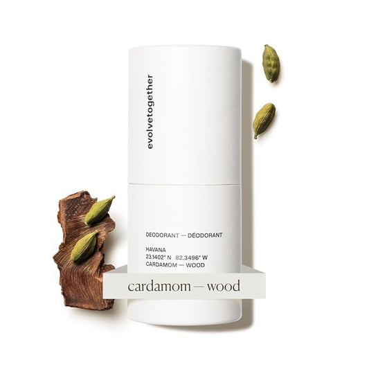 evolvetogether Aluminum Free Natural Deodorant for Women & Men | Vetiver & Cedarwood | Neutralizes Odors, Soothes Skin | Vegan, Cruelty-Free, Baking Soda Free | Made in USA (Havana, 1.69 Oz)