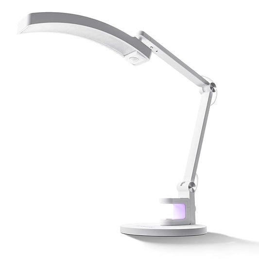 MelodySusie LED Manicure Table Lamp for Nail Techs, S-Pro29G Professional Nail Desk Light with Magnetic UV Curing Lamp, Adjustable Arm, Dimmable Brightness & 3 Color Temps for Gel Nails & Nail Art