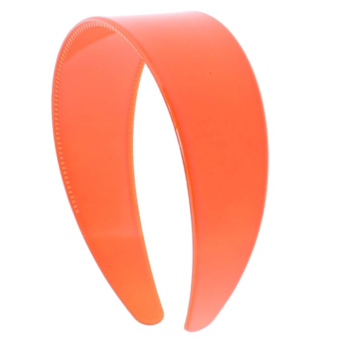 Motique Accessories Orange 2 Inch Hard Plastic Headband with Teeth Women and Girls wide Hair band