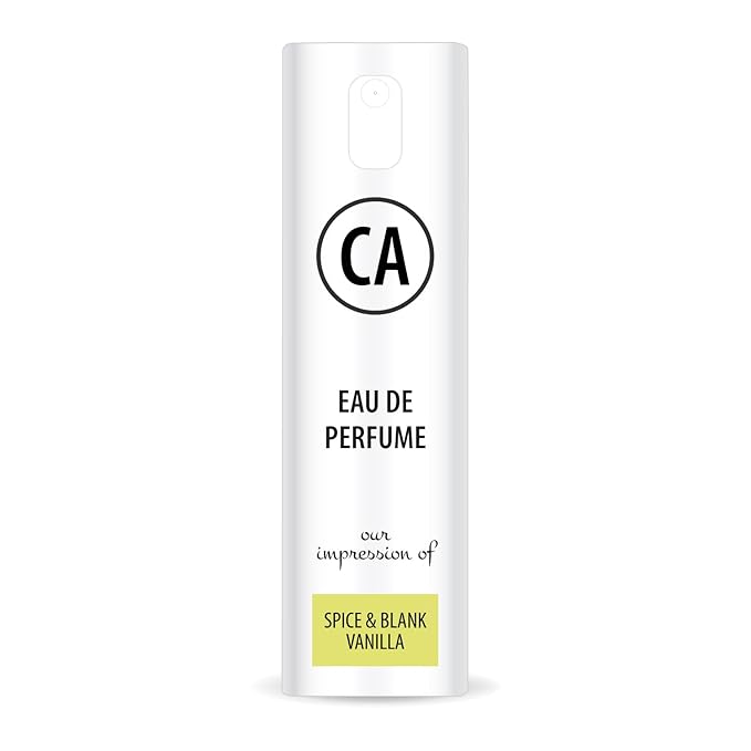 CA Perfume Originals Spice & Black Vanilla for Men Eau De Parfum Vanilla Scent Long Lasting Cologne for Men Travel Size TSA Ready for Day and Night Wear 0.33 Fl Oz 10ml