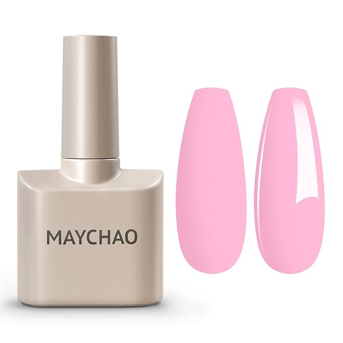 MAYCHAO 15ML Gel Nail Polish 1Pc Pink Gel Polish Soak Off UV LED Nail Lamp Curing Nail Polish for Nail Art Manicure Salon DIY at Home, 0.5 OZ