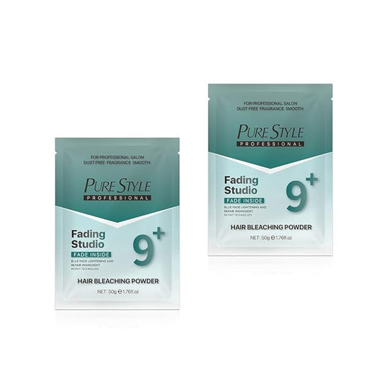 PURESTYLE 2Packs(100g) Professional Ammonia-Free Hair Bleach Powder, Over 9 Levels Blue Fade Technology, Dust-Free & Fragrance Formula Fading Powder, Gentle Quick Bleach Lightener for Hair (2packs)