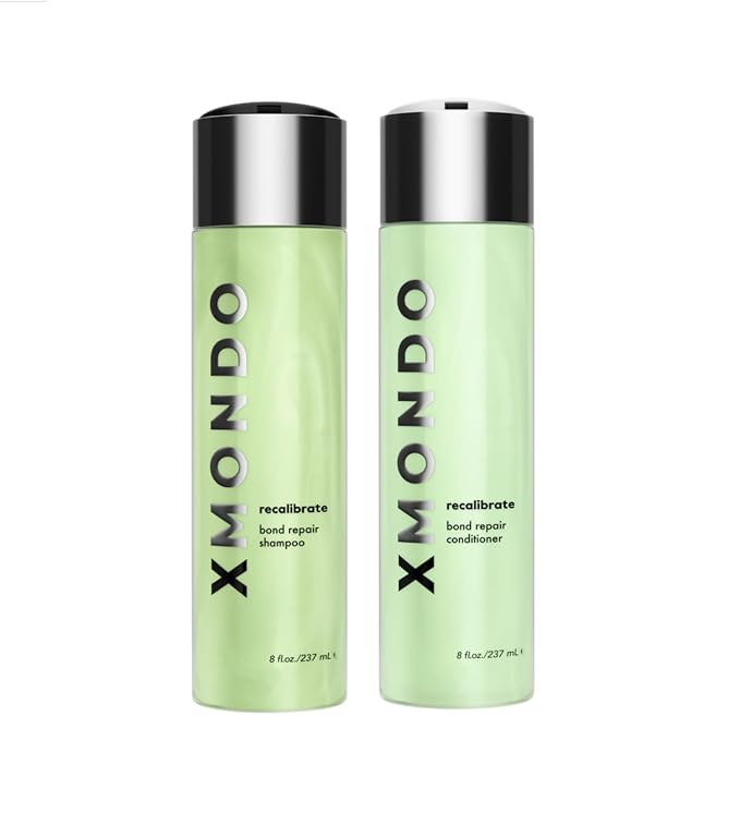 XMONDO Hair Recalibrate Bond Repair Shampoo & Conditioner Bundle - Vegan Formula with Maracuja Oil, Hyaluronic Acid, & Bond Building Technology to Restore & Reseal Dry Damaged Hair, 8 fl Oz, 2pc Set