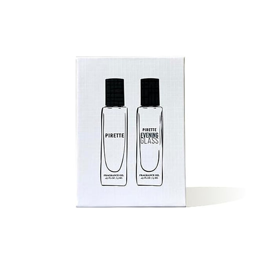 PIRETTE MIni Fragrance Oil Roll On Duo Set Evening Glass Fragrance Oils, Beach-Inspired, Long Lasting Perfume Oil Set, Travel Size Perfume, 2 x 0.25 fl oz