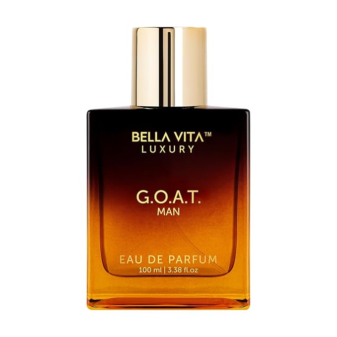 BellaVita Luxury G.O.A.T. Men's Eau De Parfum (3.4 fl.oz) | Natural Refreshing Notes of Bergamot, Lavender, Vetiver & Patchouli Oriental | Fresh Perfume for Men | Long-Lasting Perfume for Mens EDP