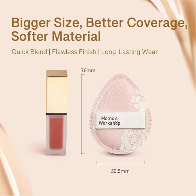 Makeup Sponge, Rubycell, Egg Shape, Foundation Sponges with Glossy PU Leather, for Liquid/Sheer Foundations, Cosmetic Puff, Medium Bounce,Travel Friendly & Reusable,2pcs & Storage Case