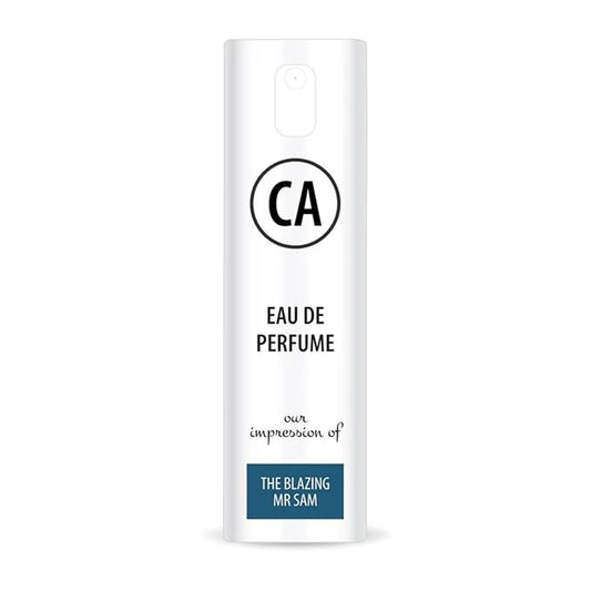 CA Perfume Impression of The Blazing Mr Sam for Men Eau De Parfum Woody Spicy Scent Long Lasting Cologne for Men Travel Size TSA Ready for Day and Night Wear 0.33 Fl Oz 10ml