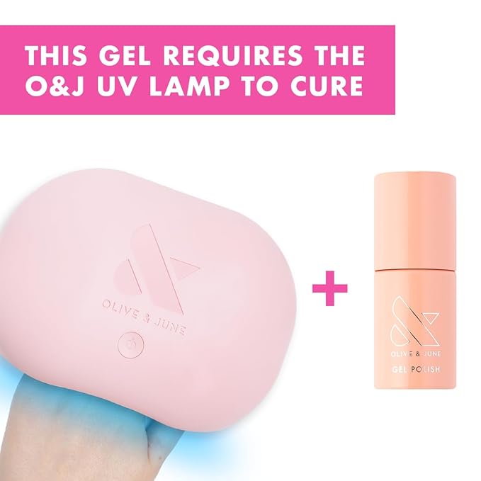 Olive & June Gel Polish | UV LED Nail Lamp Needed | Long Lasting Formula | Up to 21 Days of Wear | Damage-Free Removal | Salon-Quality Manicure, Pedicure at Home | CS | Coral