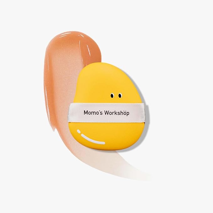 Mango Shape Makeup Sponge 2-Pack (L & M Size), Hydrophilic PU for Dry & Wet Use, Dual-Ended for Full Coverage & Sheer Finish, with Ribbon Grip & Travel Case