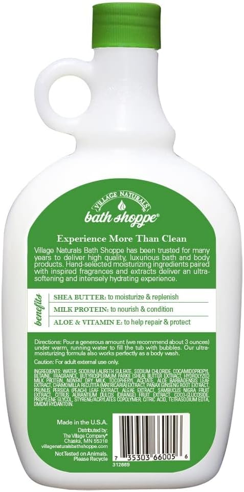Village Naturals Bath Shoppe, White Tea and Jasmine Foaming Milk Bath, 28 Fl Oz, Pack of 2