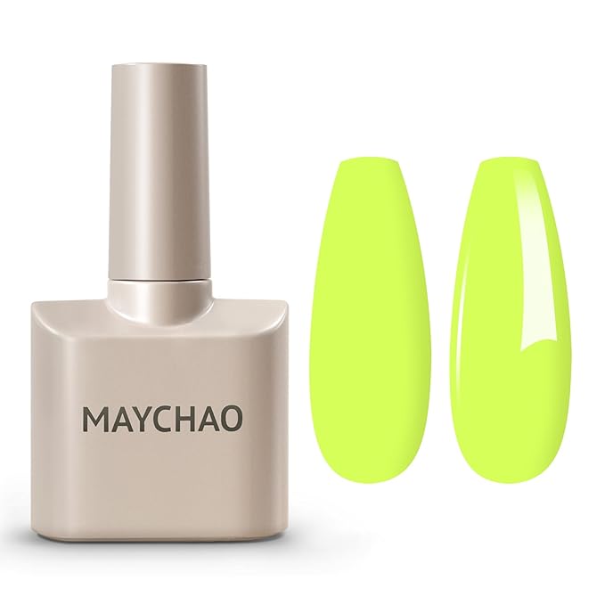 MAYCHAO 15ML Gel Nail Polish 1Pc Lime Gel Polish Soak Off UV LED Nail Polish Nail Art Starter Manicure Salon DIY at Home, 0.5 OZ