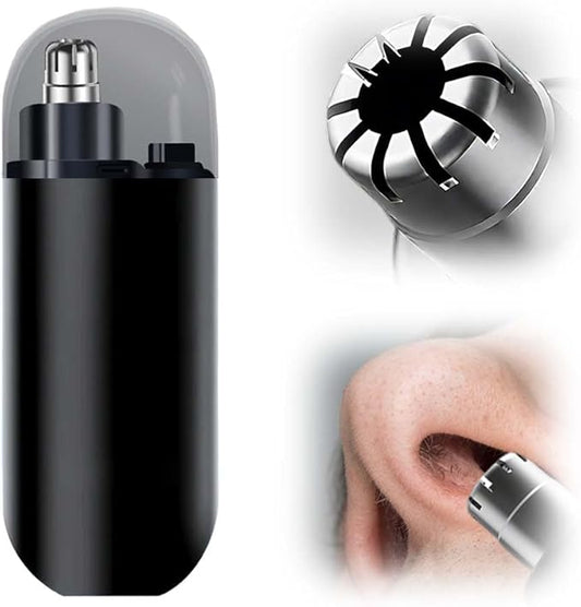 Drkicsy Rechargeable Portable Nose Hair Trimmer for Men and Women, Electric Nose Hair Remover Nasal Hair Cutter Shaver (Black)