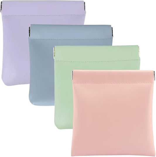 4 PCS Small Makeup Bag for Purse, Coin Purse for Women Lipstick Cosmetic Accessories Organizer, Mini Portable Cosmetic Bags, Small Travel Kit Storage Pouch (4 small), LQB-BF