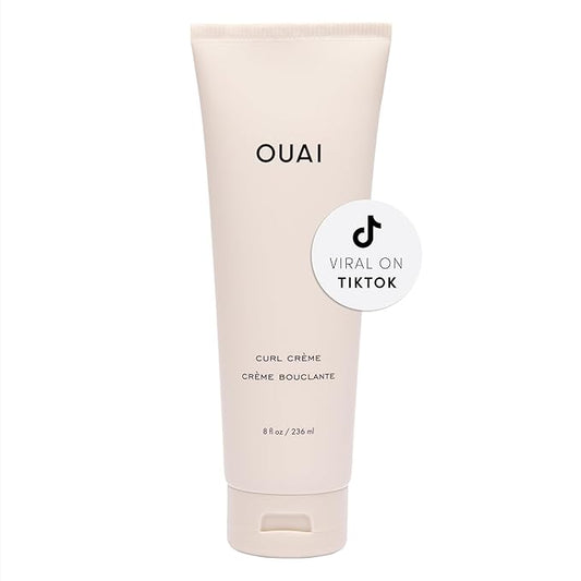 OUAI Curl Cream - Curl Defining Cream with Chia & Linseed Oil - Enhances Definition, Hydration & Shine - Tames Frizz & Protects from Humidity - Silicone-Free Curly Hair Products for Women (8 oz)