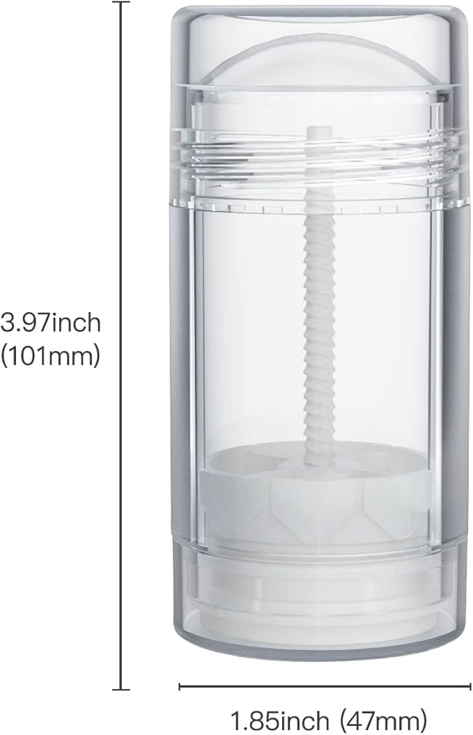 Tekson 2.5oz Empty Refillable Deodorant Containers, 3PCS Twist-UP Containers Tubes, Empty Balm Travel for Lotion Stick(Clear)