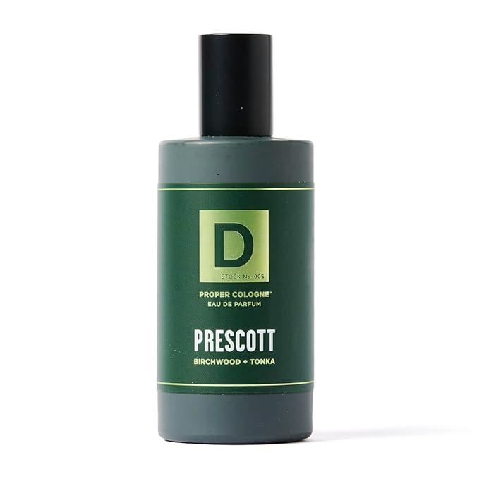 Duke Cannon Proper Cologne Prescott | Men's Eau de Parfum | Birchwood and Tonka | Woodsy, Rich, Long-Lasting Scent | 1.7 fl oz