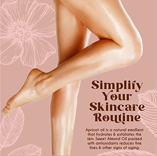 BEAUTE DE PROVENCE Multi-Use Oil for Face, Body and Hair - Organic Blend of Apricot, Vitamin E and Sweet Almond Oil Moisturizer for Dry Skin, Scalp and Nails - Rose Petals, and Bergamot Essential Oil - 4 Fl Oz