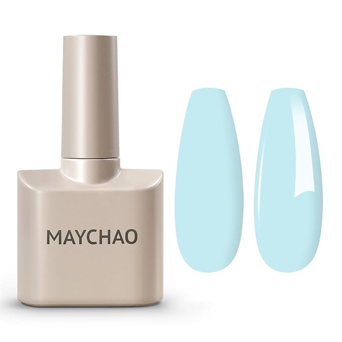 MAYCHAO 15ML Blue Gel Nail Polish 1Pc Sky Blue Gel Polish Soak Off UV LED Nail Polish Nail Art Starter Manicure Salon DIY at Home, 0.5 OZ