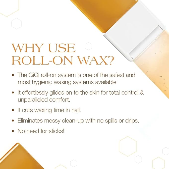 GiGi All Purpose Honee Roll-On Hair Removal Wax, Easy and Quick, Soft Wax Refill, 2.8 oz., Pack of 12