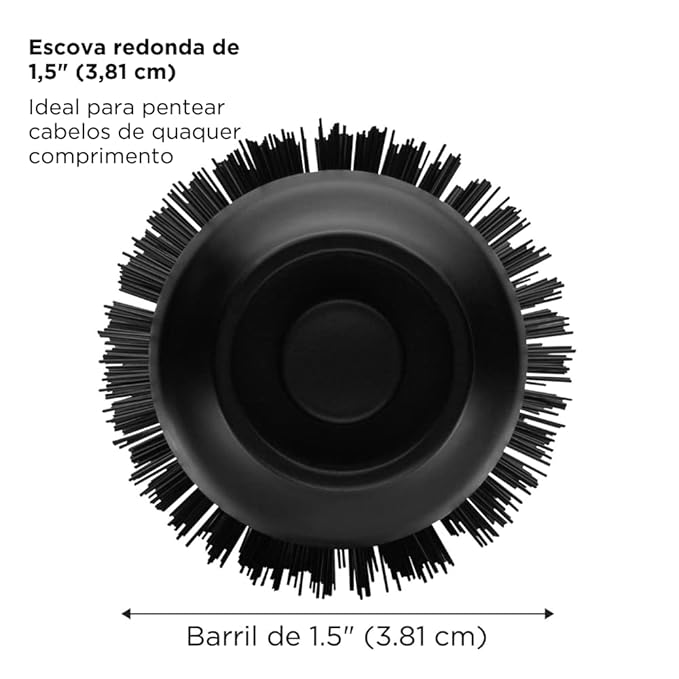 REVLON One-Step Root Booster Round Blow Dryer Brush and Hair Styler - Revive Styles, Boost Roots, and Add Volume to hair with this Hot Air Brush, 1 ½ inch Barrel (Black)