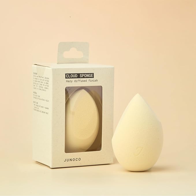 JUNO & Co. Microfiber Makeup Sponge, Dual Layer Technology for Full Coverage Flawless Makeup Blender for Foundation, Powder and Cream (Cloud)