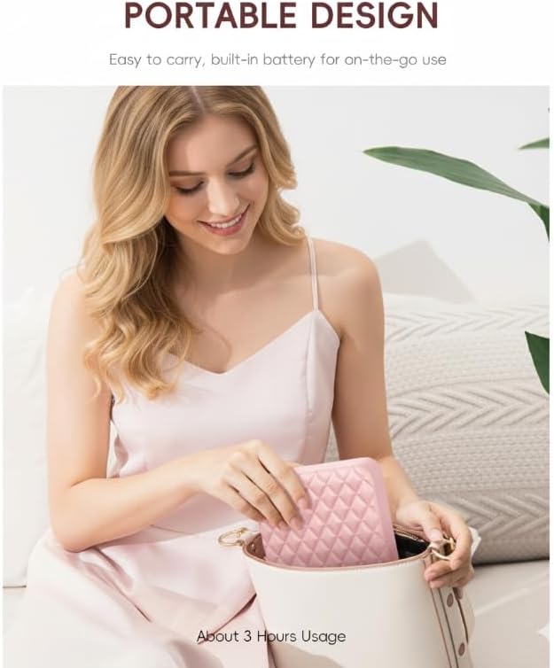 Portable Nail Dust Collector Deluxe Kit, Rechargeable Cordless Nail Quiet Vacuum Fan Cleaner with Mirror & Reusable Filters, Rich Nail Tech Tools, Compact Travel Size, Best Gifts for Women Teen Girls