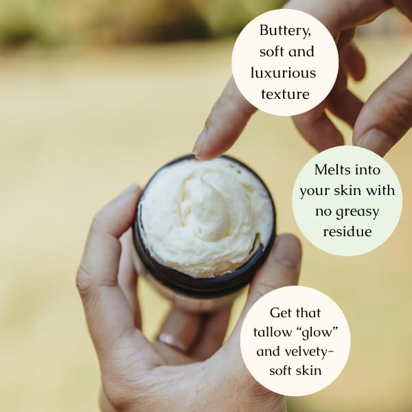 Hearth and Homestead: Handmade Whipped Tallow Balm (Butter Almond): Fragrance-Free, No Essential Oils - 1.3 oz