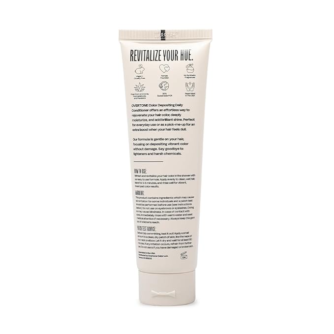 Overtone Daily Color Depositing Conditioner, Black Velvet, 4.5 oz, Hydrating, Damage-Free Temporary Hair Color for All Hair Types with Shea Butter & Coconut Oil, Vegan & Cruelty-Free