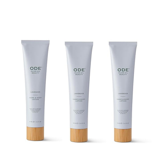 McEvoy Ranch Lavender Hand & Body Tube Lotion OZ (3-pack) by ODE Olive Oil Beauty, Travel Size, Organic EVOO, Everyday Hydration, California Made