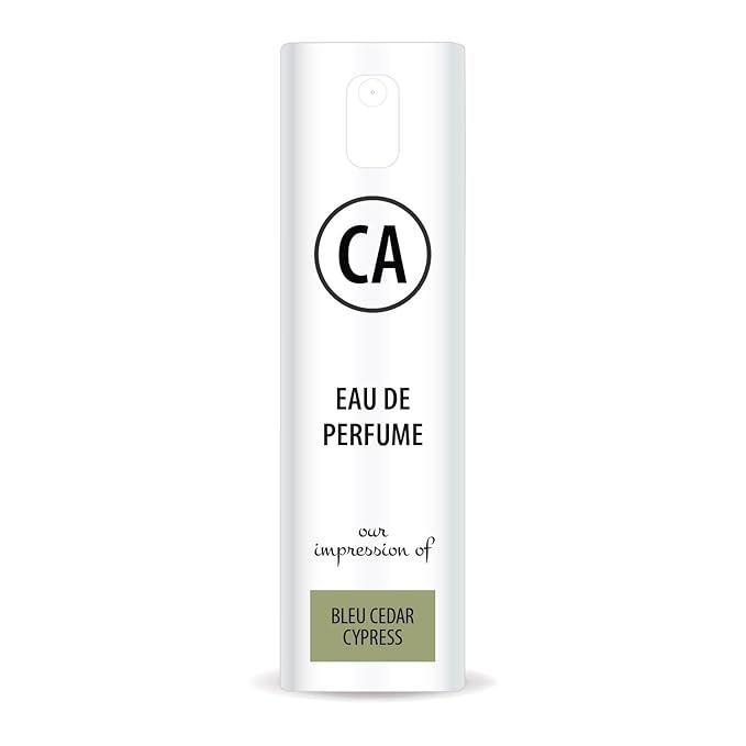 CA Perfume Impression of Bleu Cedar Cypress Unisex Eau De Parfum Woody Aromatic Scent Long Lasting Unisex Fragrance Travel Size TSA Ready for Day and Night Wear 0.33 Fl Oz 10ml