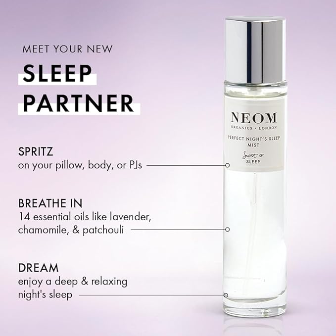 Neom -Perfect Night's Sleep Mist for Body & Pillow, 1 Fl Oz | Lavender & Chamomile I Perfect Night's Sleep Range | Essential Oils | Pillow Mist