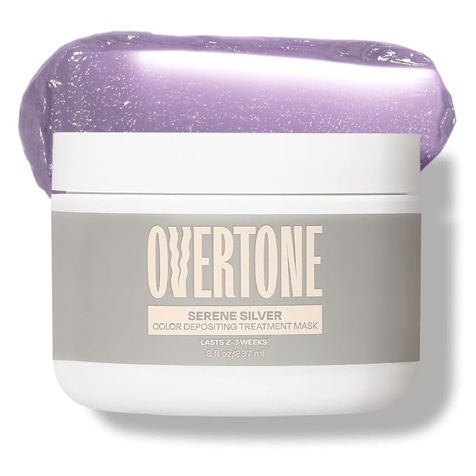 Overtone Semi Permanent Hair Color Conditioner, Cruelty-Free Hair Tint/Dye - Serene Silver, 8 oz, Nourishing, Damage-Free, Color Depositing Mask for All Hair Types with Shea Butter & Coconut Oil