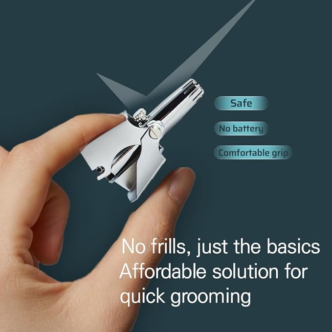 ROYAL [Made in Korea Nose Hair Trimmer for Men Butterfly, Manual, Battery-Free, Waterproof, Painless with Twelve Dual-Edged Blades, Patented Mechanism ET-1