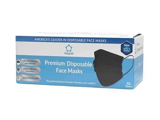 2000pcs Kids Disposable Face Masks - 3 Ply Kids Masks for Boys Girls (Black)