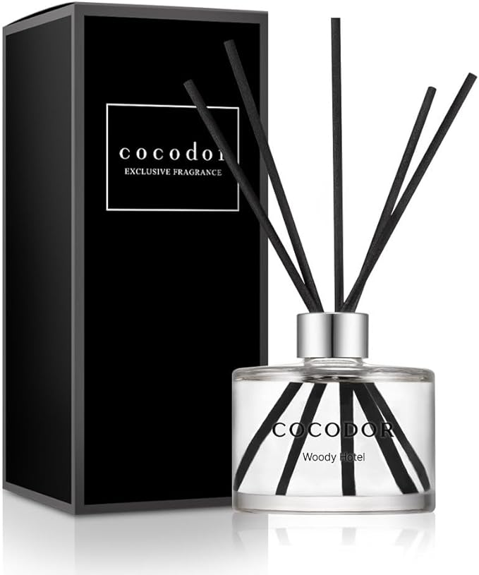 COCODOR Signature Reed Diffuser Set/Woody Hotel / 6.7oz /1 Pack/Home Fragrance Diffuser, Oil Scent Diffuser for Bathroom Shelf Decor