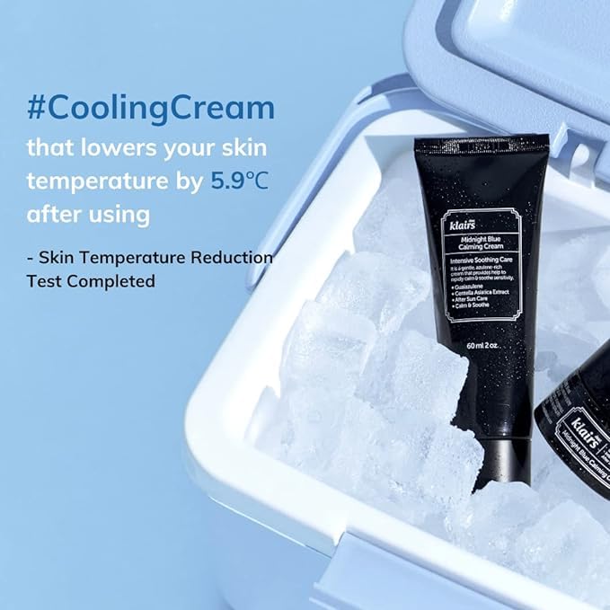 DearKlairs Midnight Blue Calming Cream, Soothing, Redness Relief Moisturizer, Hydrating, Fast Absorbing, Light Texture for Easy Use, Sensitive Skin Friendly 0.7 Oz (Pack of 1)