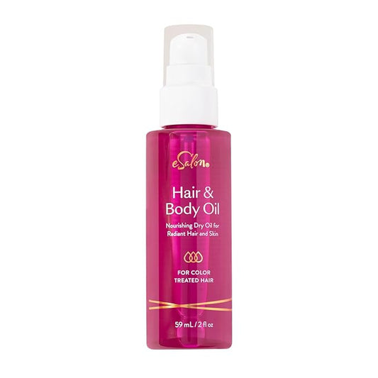 eSalon Hair and Body Oil, Nourishing Dry Oil for Color Treated Hair, Radiant Hair and Skin Care, 59ml/2fl oz