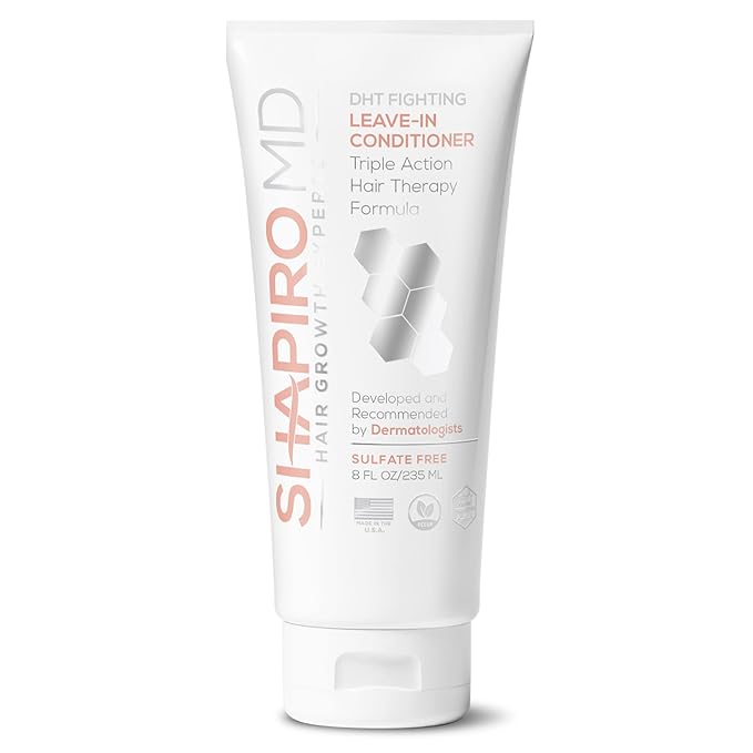 Shapiro MD Hair Growth Experts Hair Loss Leave-in Conditioner, DHT Fighting Vegan Formula for Thinning Hair Developed by Dermatologists, Experience Healthier, Fuller Thicker Hair - 1 Month Supply