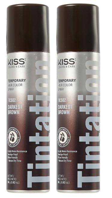 Tintation Temporary Hair Color Spray, Darkest Brown, 2.82 oz (Pack of 2)