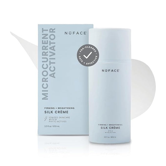 NuFACE Silk Creme Activator - Brightening & Firming Conductive Serum for Microcurrent - Powered by IonPlex, 8-Phyto Actives & Hyaluronic Acid to Enhance Microcurrent Facial Device Results (3.3 oz)