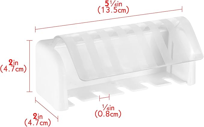 5 Slots Wall Mount Toothbrush Holder with Cover, Self Adhesive Toothbrush Storage Organizer for Shower, Toothbrush Hanger for Bathroom, Medicine Cabinet, Dorm