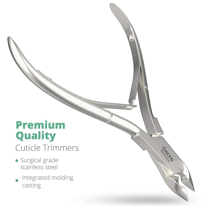 Professional Cuticle Trimmer Nail Cuticle Cutter Stainless Steel Cuticle Nippers with Sharp Blades of Cuticle Remover Clippers Manicure Tools Double Spring for Nail Care Pedicure Nail Tools (Silver)